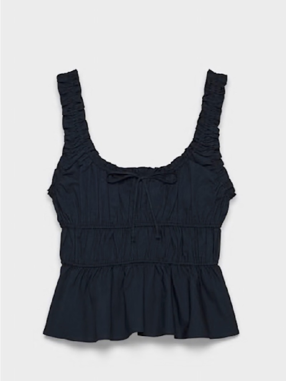 Aritzia Women's Navy Blue Ruffled Tank Top
